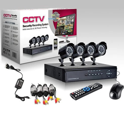 HD СИСТЕМА С 4 КАМЕРИ "CCTV" ПЪЛЕН КОМПЛЕКТ ЗА ВИДЕОНА БЛЮДЕНИЕ