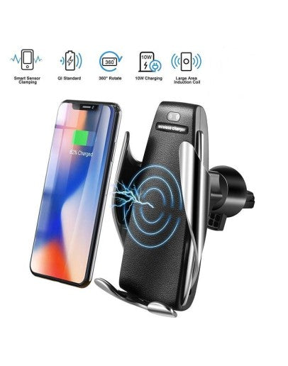 Безжично зарядно за телефон 10W Fast Wireless Charger S5 - универсална стойка за кола