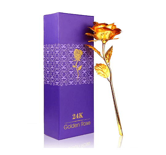 Златна роза Golden Rose, 24Kарата, Кутия, Подаръчна торбичка