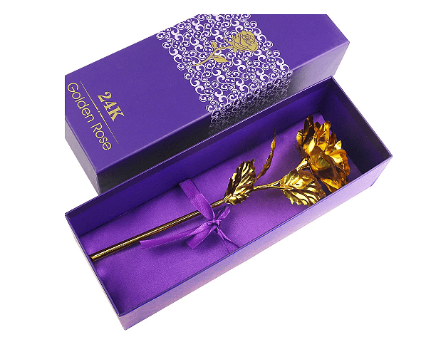 Златна роза Golden Rose, 24Kарата, Кутия, Подаръчна торбичка